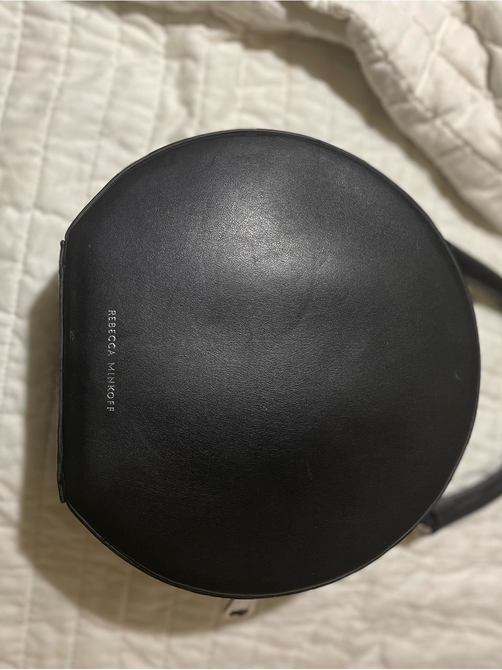 Rebecca Minkoff Black Round Leather Crossbody Satchel